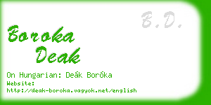 boroka deak business card